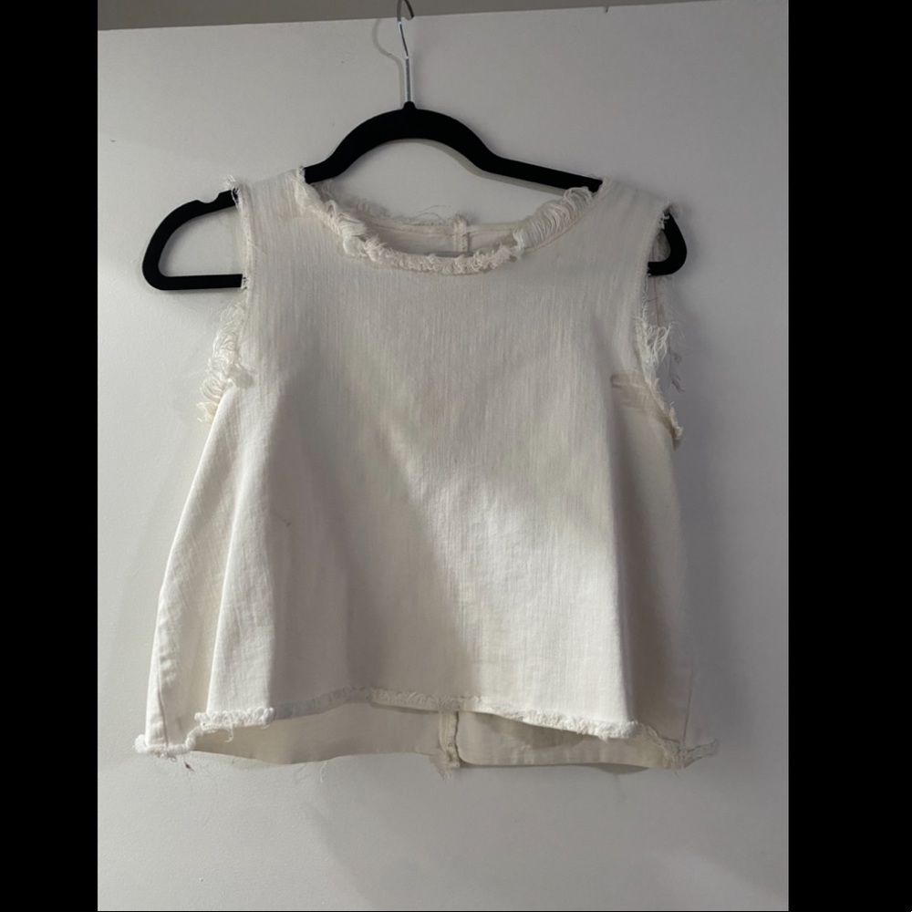 Zara cropped tank with frayed edges